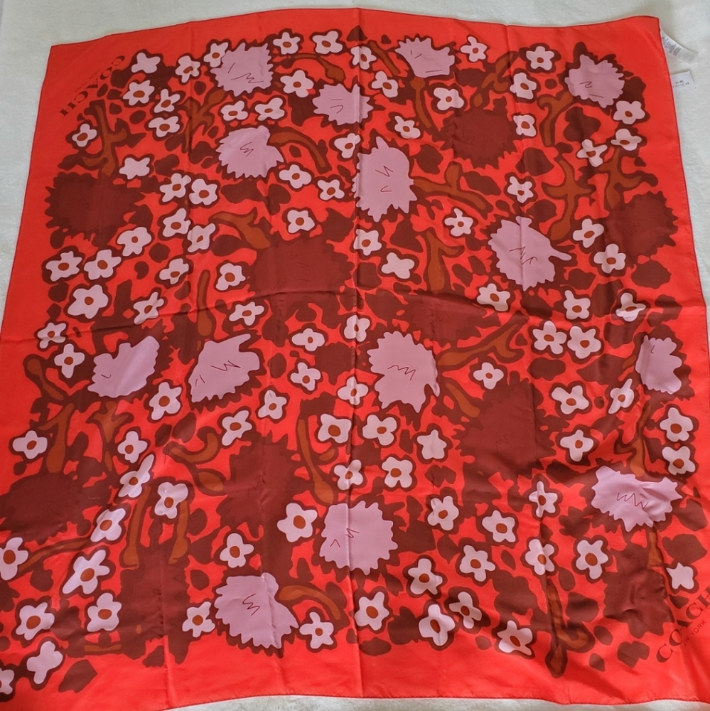 NWT Coach Silk Scarf